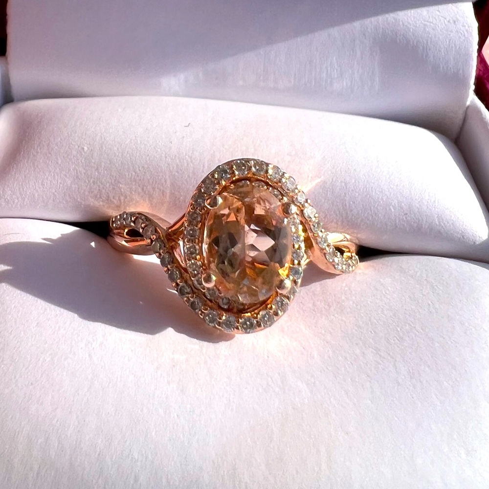 Morganite and Diamond Engagement Ring